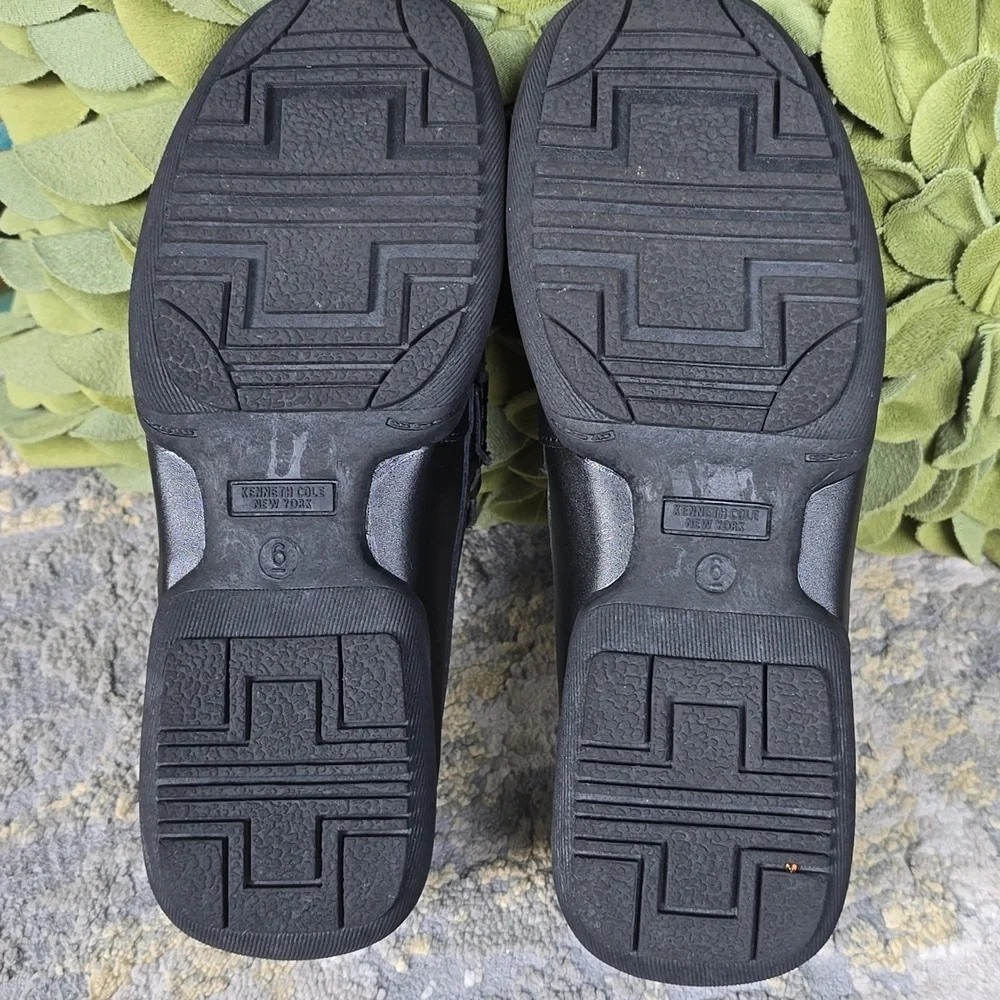 Kenneth Cole Driving Dash Black Leather Kids Shoes Size 6